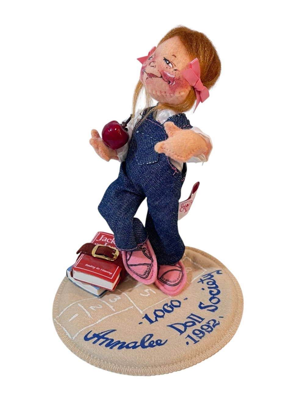 Annalee Doll Society School Girl With Apples Logo Kid 7” Doll 1992 Original Box